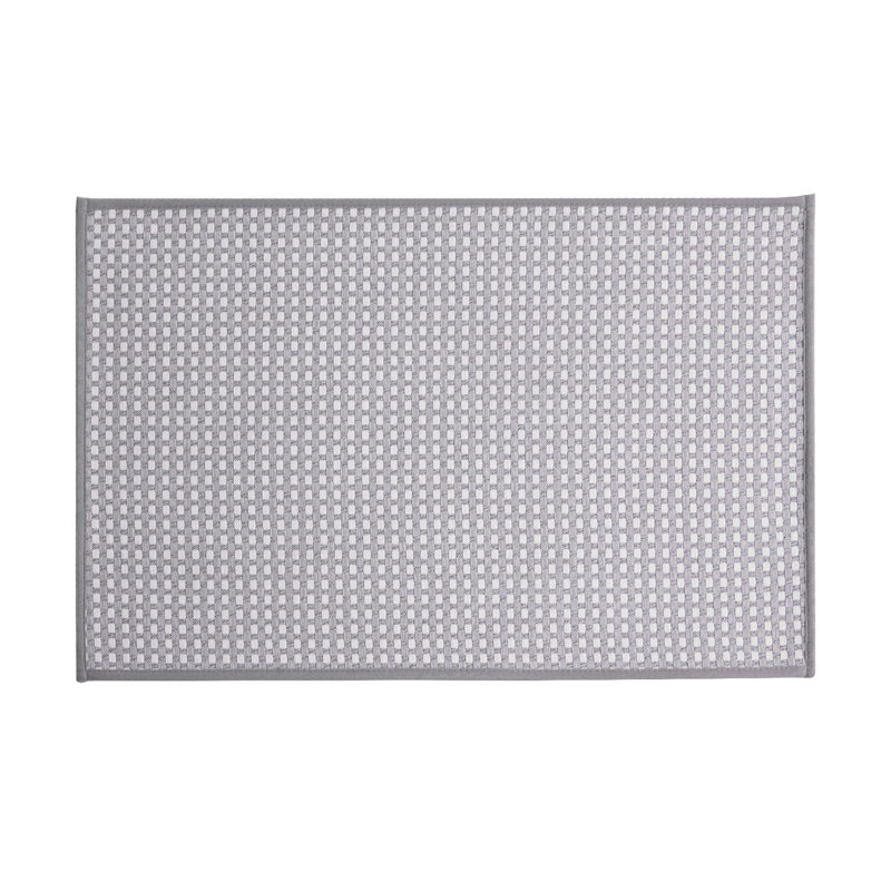 Tapis de salle de bain gris texturé, L 20 po x L 20 po ne s'applique pas