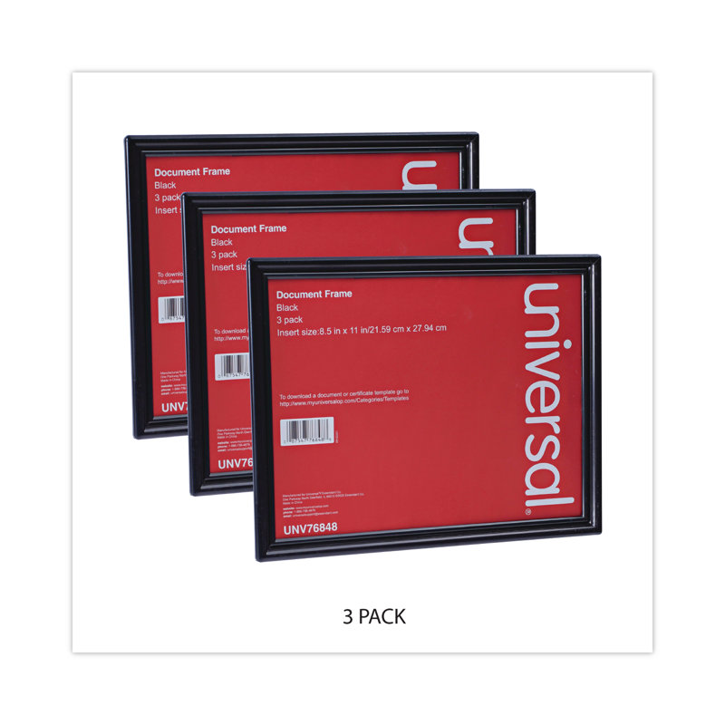 Black Picture Frame - Set of 3 with Mat