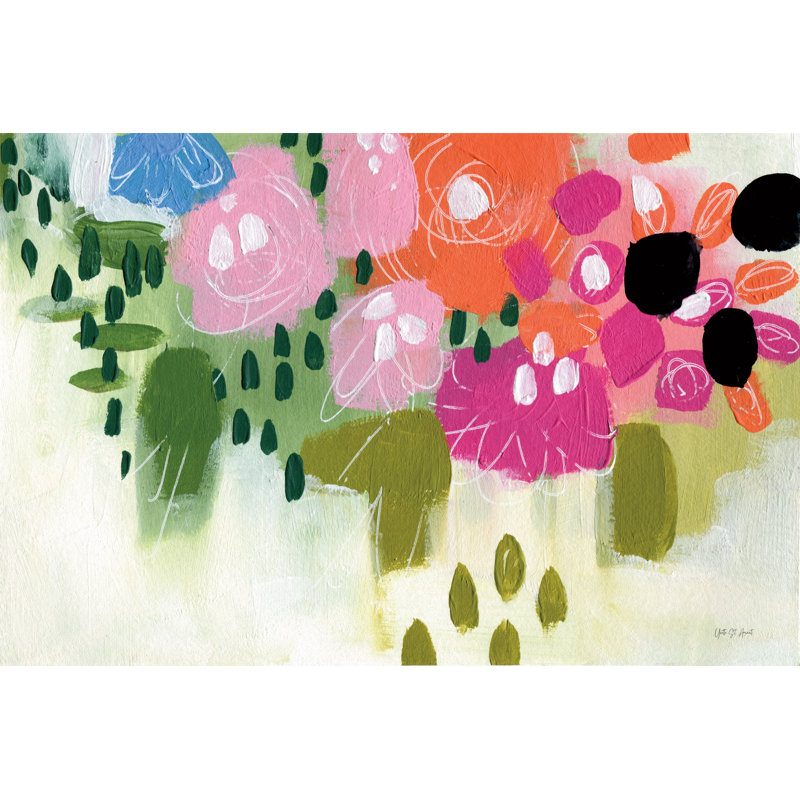 Abstrait floral par Yvette St. Amant 89155, H 8 po x l 12 po