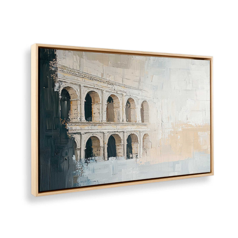 Roman Colosseum Light, H 12,75 po x l 18,75 po, Érable américain, Impression encadrée sans passe-partout