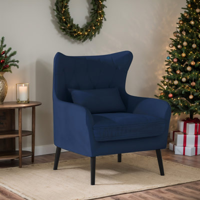 Thick Cushion Upholstered Comfy Velvet Accent Chair