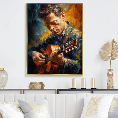 Musicien jouant de la guitare I sur toile