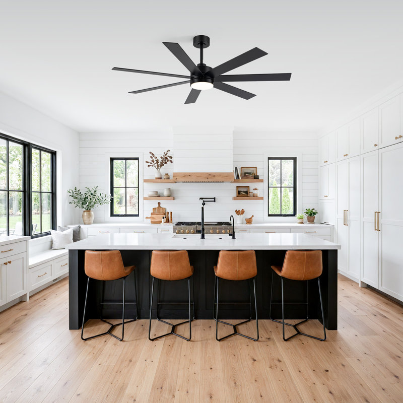 Ventilateur de plafond moderne de 62 pouces avec lumière et télécommande, éclairage DEL 3CCT, moteur CC réversible à 6 vitesses, minuterie, pales en bois double face, tiges de suspension de 6 ou 12 pouces