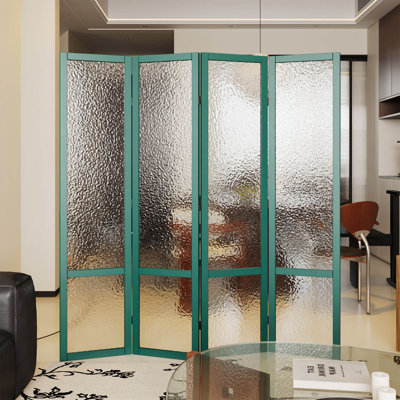 Acrylic Room Divider, 4-Panel Frosted Translucent Freestanding Partition Screen by Winston Porter