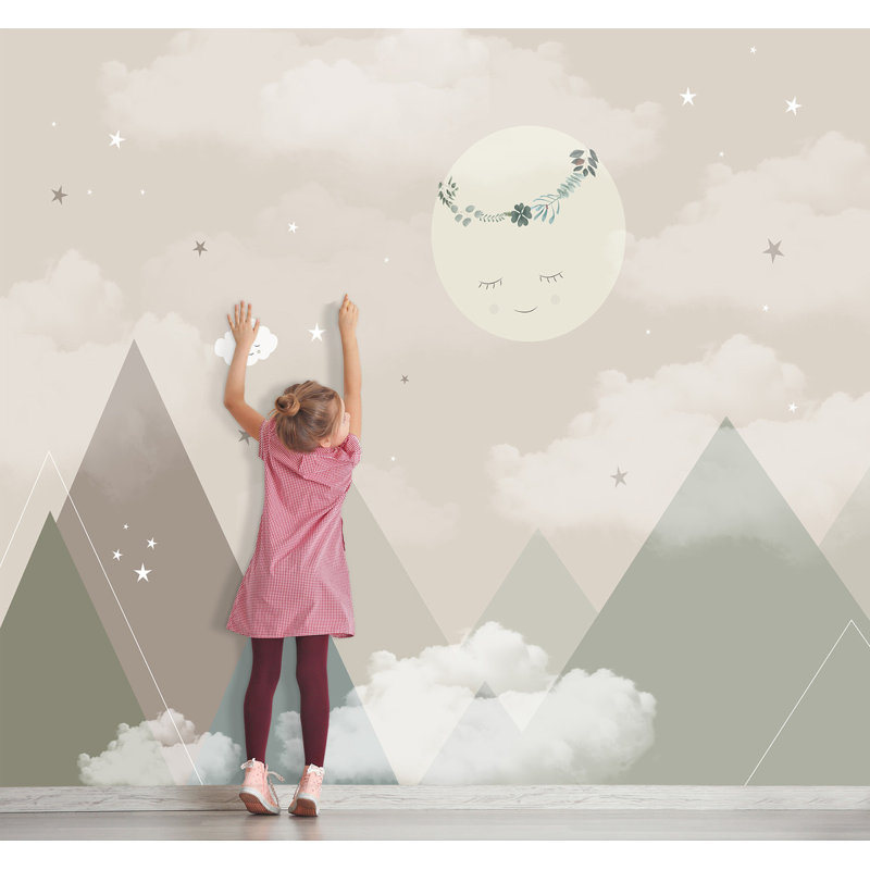 Papier peint pour enfant Fullmoon Triangle, Brun, L 27,96 po x l 39 po