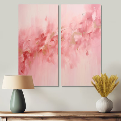 Gold And Pink Minimal Abstract River II - Traditional Wall Art