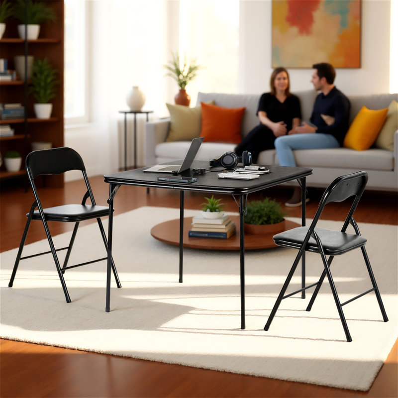 3PCS Folding Table and Chair Set for Home Office and Workshops
