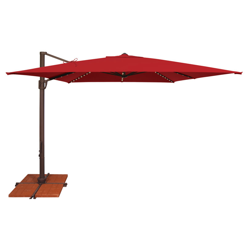 Porte-à-faux carré 10 pi Windell Windell, Toile Sunbrella® rouge Jockey