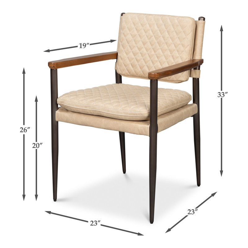 The Harley Leather Arm Chair, Cappuccino White