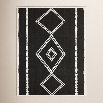 Lange Black White Southwestern Rug