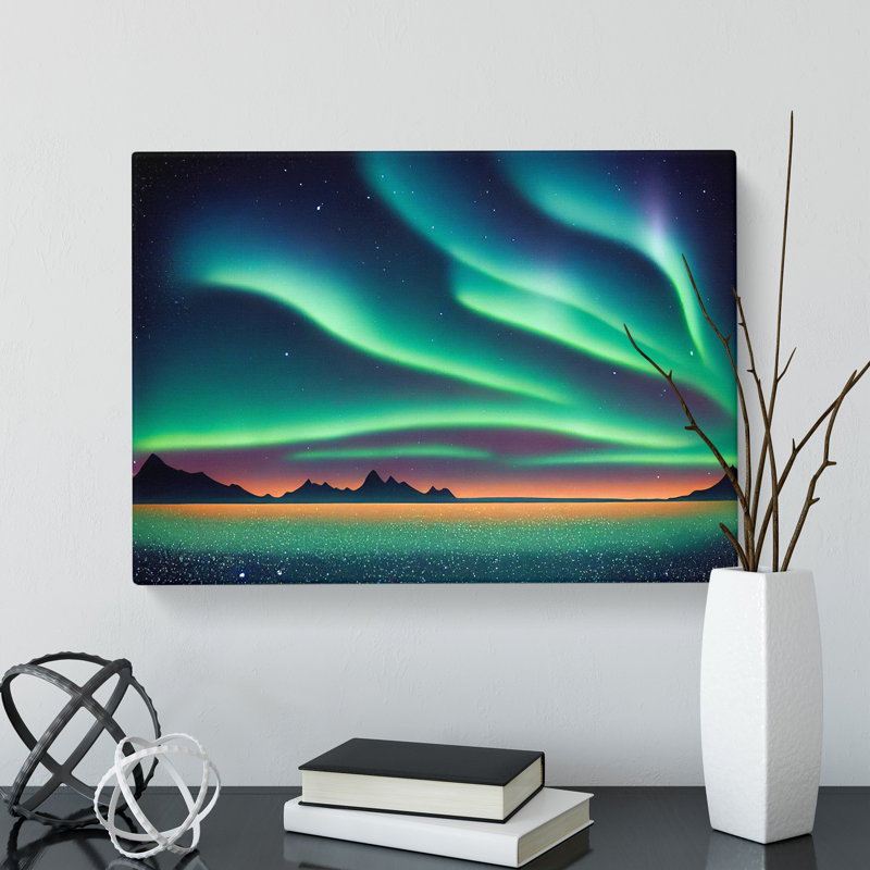 Flourishing Northern Lights - Wrapped Canvas, 35cm H x 50cm W x 3cm D