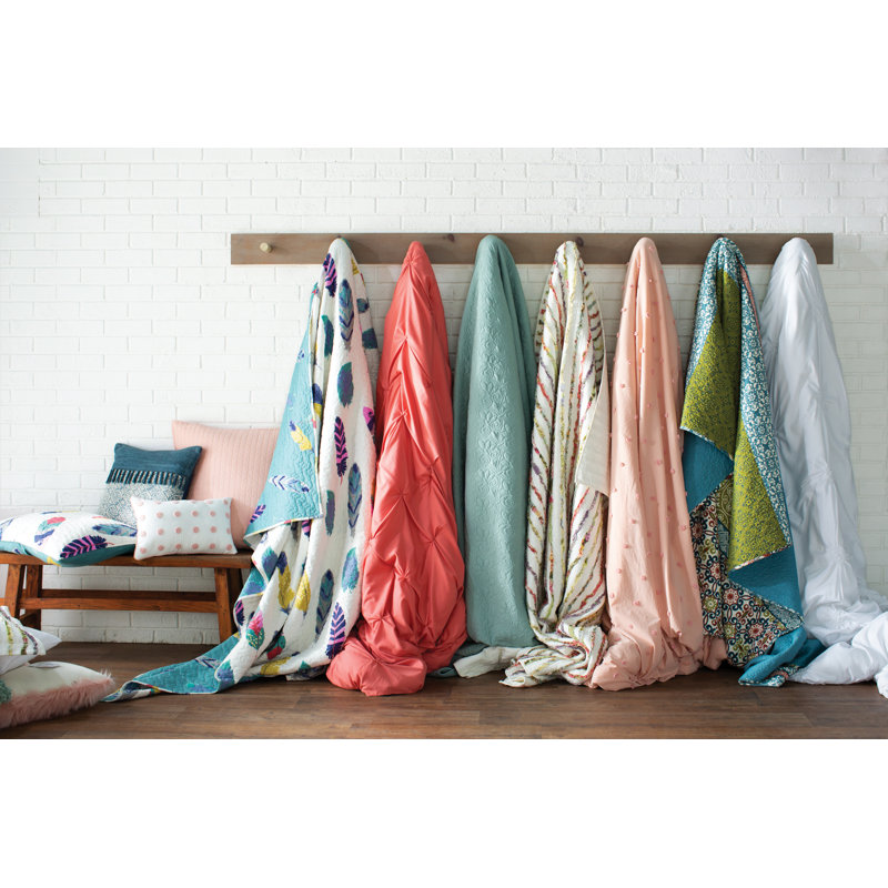 Swift Home Pintuck 3-Piece Microfiber Comforter Set - Solid Colors and Striped Designs - All-Seasonal, Durable, Easy Care