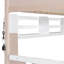 Lit simple superposé de style château avec 2 tiroirs, tablette et DEL, blanc et rose antique-1643106689