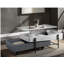 Table basse grise et blanche avec plateau relevable