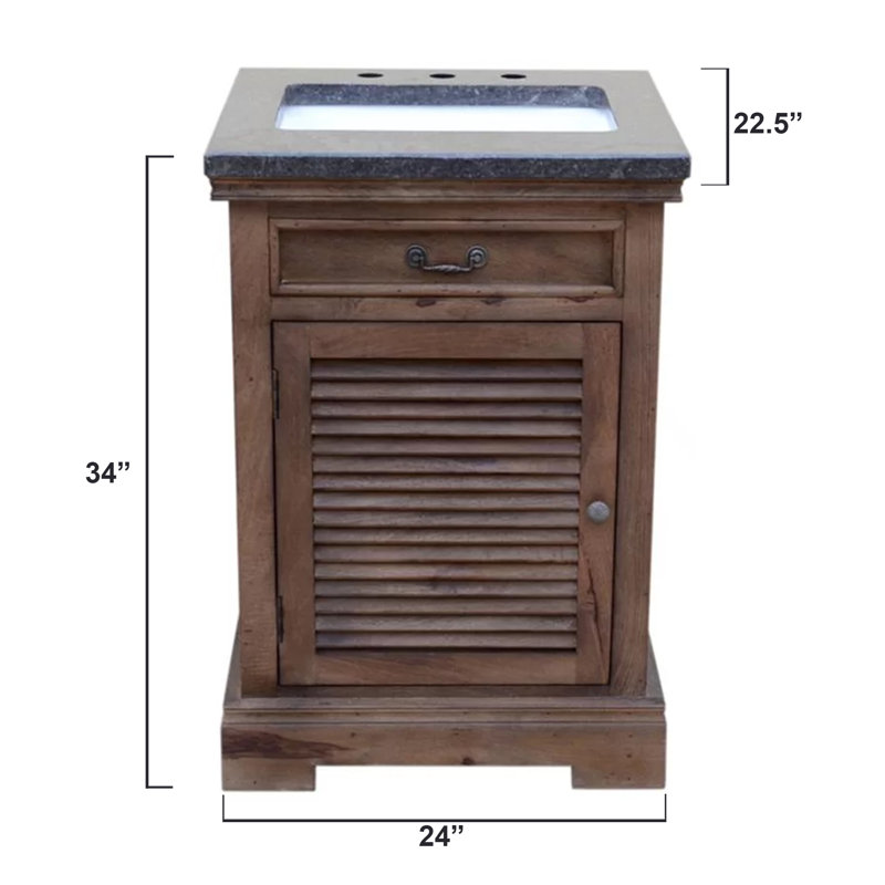 Ensemble de meuble-lavabo simple 23 po Eugune, Brun