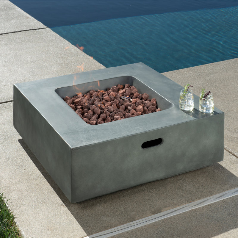 Onika Square Concrete Propane Fire Pit Table