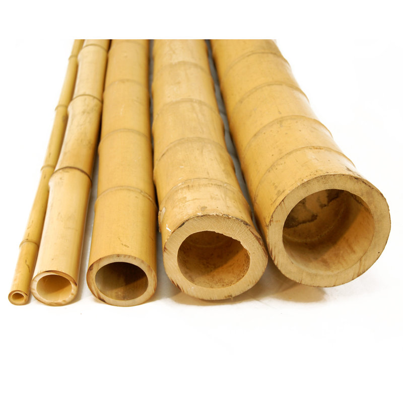Poteaux de jardin en bambou naturel pour clôture, P 2 po x H 90 po; Ensemble de 10 pièces, Naturel