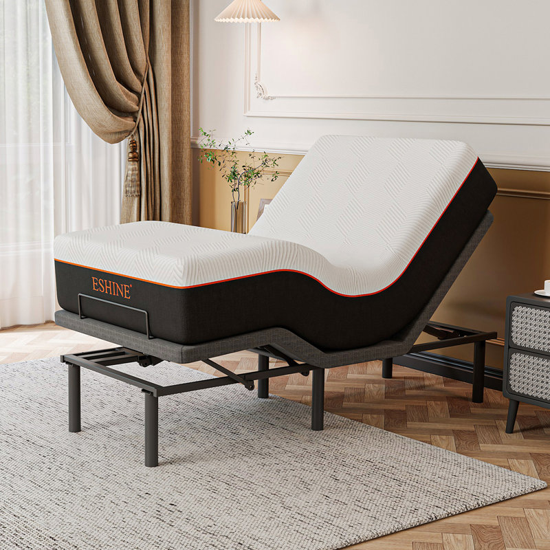 Lit simple TG réglable avec matelas en mousse à mémoire de forme de 12 po, massage, gravité zéro, télécommande sans fil et contrôle des applications