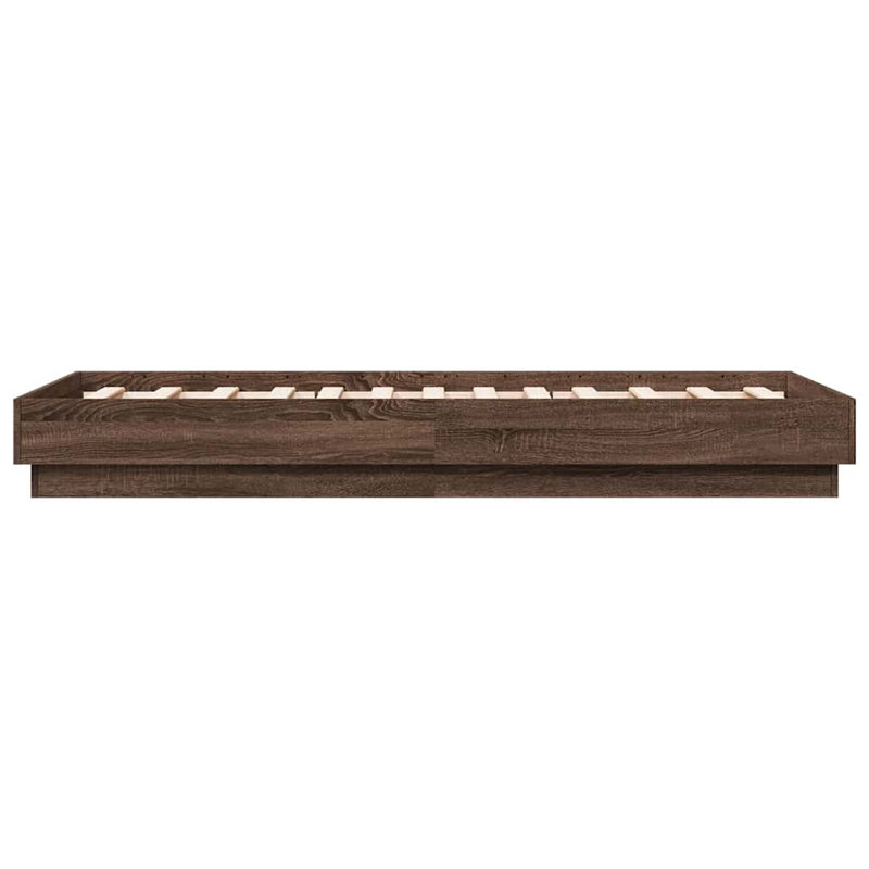 Vidaxl Bed Frame Engineered Wood, Brown Oak, Single (3')