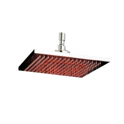 Pomme de douche à pluie moderne en acier inoxydable à DEL 16 po - BathSelect, plafonnier, changement de couleur avec activation de la pression d'eau