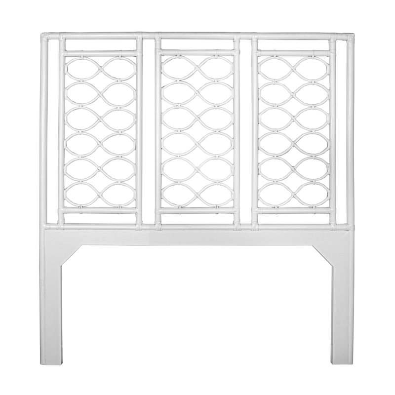 Infinity Wicker/Rattan Open-Frame Headboard, Bright White, Queen