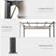 3 X 3m Aluminium Pergola Canopy, Retractable Roof Gazebo Awning, Uv Resistant With 8 Drainage Grommets & 8 Ground Stakes, Outdoor Garden Patio Sun Shade For Party Bbq, Brown