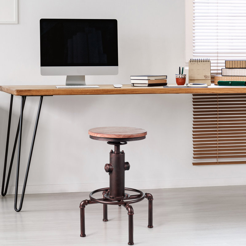 Ashworth Swivel Adjustable Height Counter Stool with Metal Frame