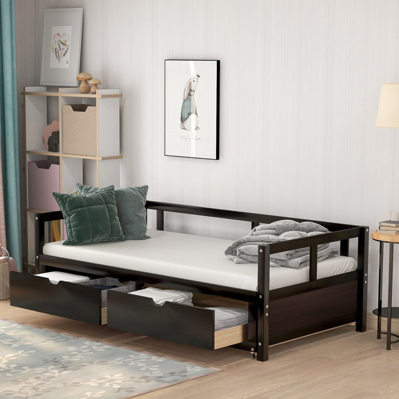 Lit de jour simple avec couchette Goessel, Espresso
