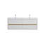 Meuble-lavabo mural 60 po avec lavabo, armoire de rangement flottante avec comptoir en résine de pierre et tiroirs à fermeture en douceur 60 po-114410861