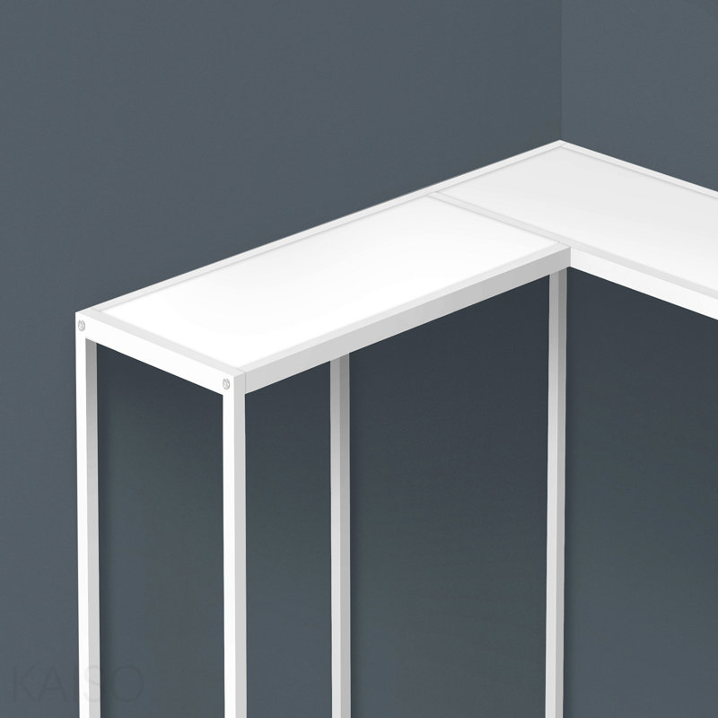 Accent Console Table, Laminate, White Metal for Living Room - White