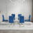 Daarina Modern Dining Table Set, Large Rectangular Glass Table with Silver X-Base and Faux Leather Cantilever Chairs-57360905-6663502