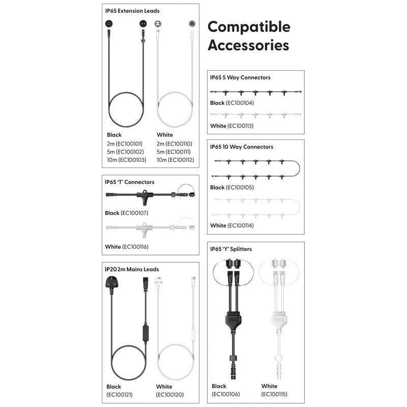 LED Indoor / Outdoor String Lights, 2cm H x 2500cm W x 1cm D