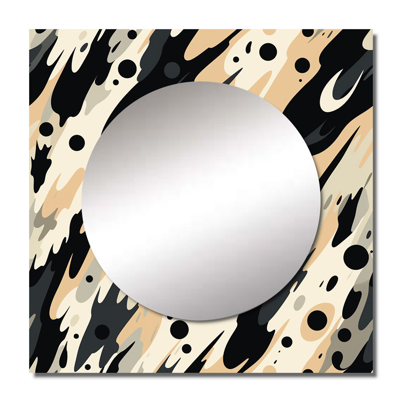 Tribal Fusion - Miroir carré moderne pour décoration murale, 23 po x 23 po