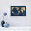 «Indigo World Map» par Carol Robinson, impression sur toile tendue-55903631