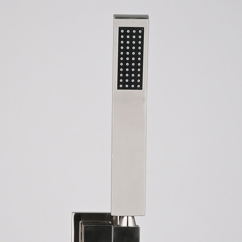 Ensemble de système de douche de plafond avec douche à main et pomme de douche 16 po, Nickel brossé