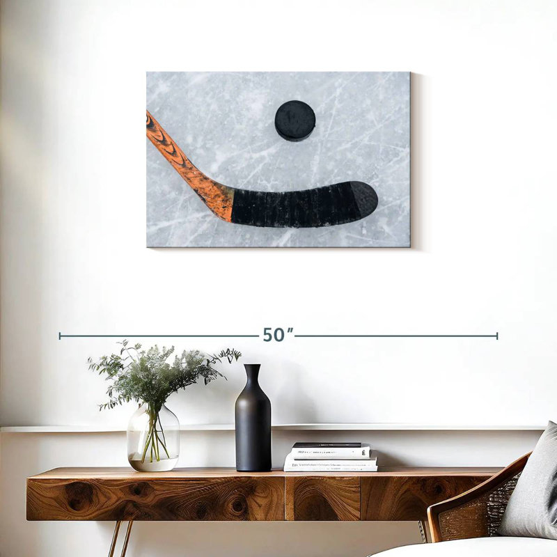 Sireci Playing Hockey On Ice, 20" H x 30" W