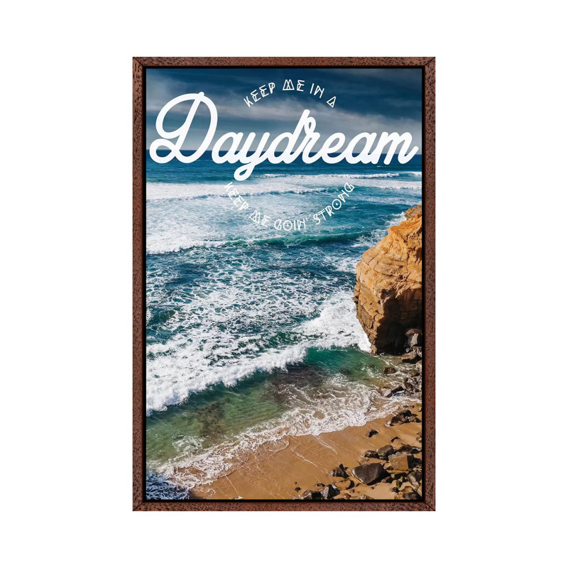 Sunset Cliffs by Bethany Young - Print on Canvas, Classic Brown Wood Framed, 66.04cm H x 45.72cm W x 3.81cm D