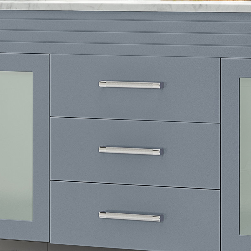 Base de salle de bain double 72 po uniquement meuble-lavabo Will Isaiah, Gris