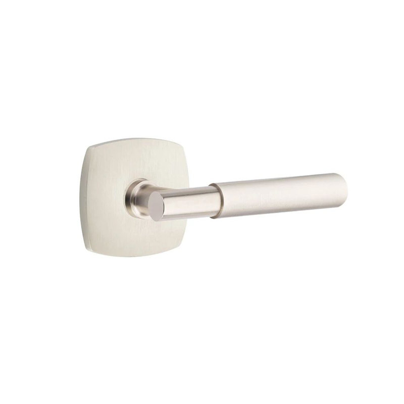 Mortaise intérieure Emtek Select Passage avec rosette urbaine moderne et tige en T, levier lisse, Oui, Nickel satiné