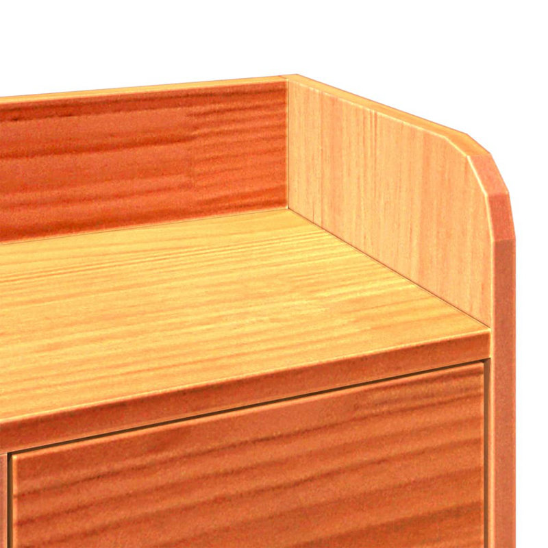 Fotou Solid Wood Bed, 110cm H x 213cm W x 141cm D, Wax Brown