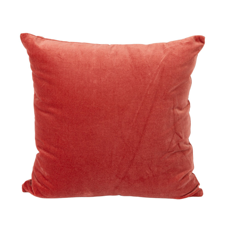 Cotton Velvet Square Pillow, Square 18", Orange