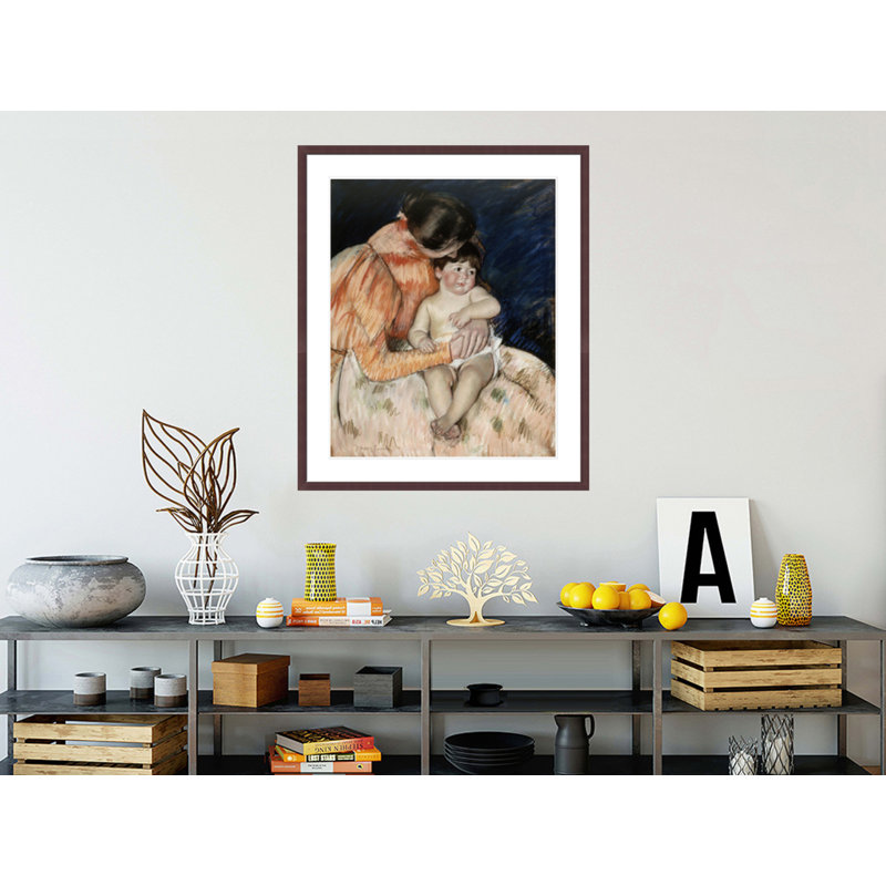 « Mère et enfant » de Mary Cassatt – Reproduction giclée encadrée, H 39,65 po x l 33,5 po