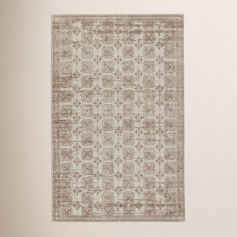 Phoebe Washable Geometric Indoor Rug, Rectangle 5'3" x 7'