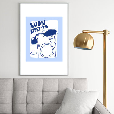 Athenesatelier Buon Appetito Metal Framed Art Print