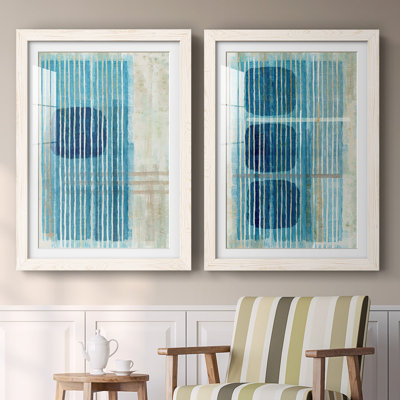 " Blue Blue Horizon I " 2 - Pieces Painting Print