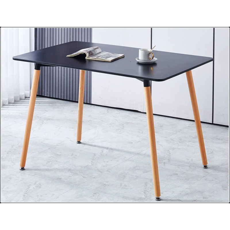 Table polyvalente polyvalente de 115 x 75 x 75 cm pour la salle à manger, le bureau et le café avec plateau en panneau de fibres à densité moyenne durable et pieds en métal