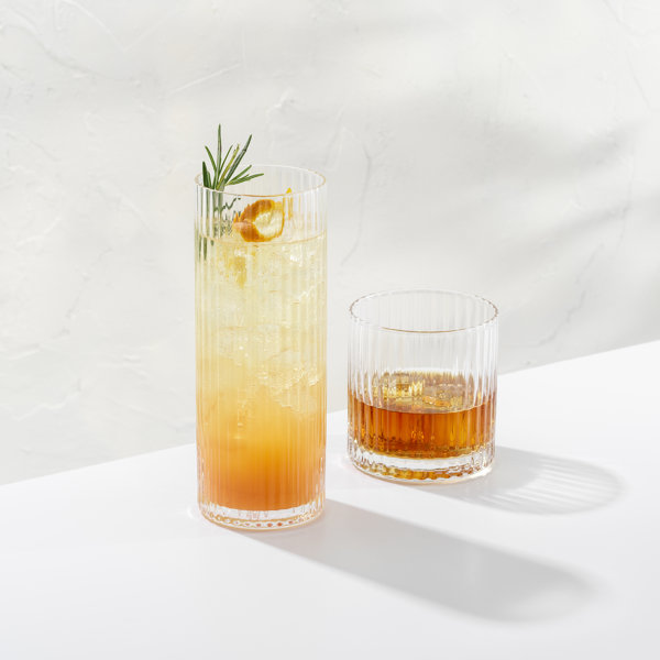 Orren Ellis Jaskier Premium Highball Glass Set - Elegant Tom Collins Glasses  Set Of 6 - 12oz Tall Drinking Water Glasses - Bar Glassware For Mojito,  Whiskey, Cocktail - Crystal High Ball