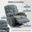 Fauteuil inclinable surdimensionné à bascule pivotant de massage de 38 po, avec chaleur et vibration à 8 points, port USB, porte-gobelets-1557860802