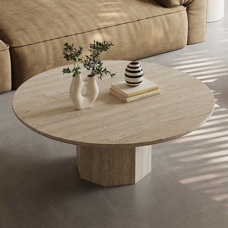 Table basse Wabi-sabi, H 13,77 po x L 35,43 po x l 35,43 po