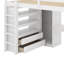 Lit mezzanine double avec bureau, garde-robe, tablettes et tiroirs-1206985184